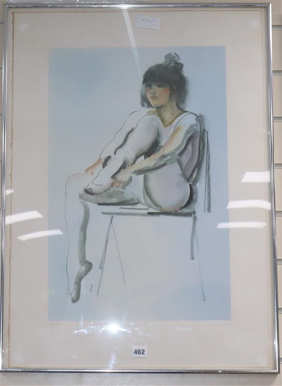 Donald Hamilton Fraser, limited edition print, Seated ballerina, signed in pencil, 99/200, 74 x 52cm